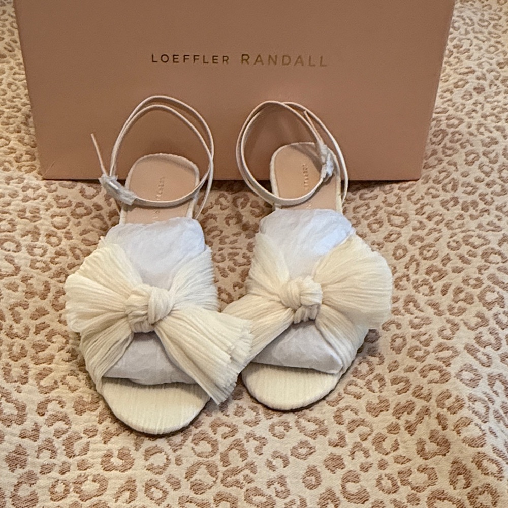 Loeffler Randall Women's Dahlia Pleated Bow Heels with Ankle Strap